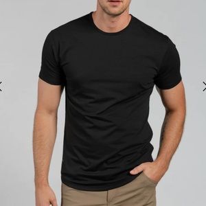 BYLT Black Wide Neck Lux Short Sleeve Performance Shirt Men’s Small